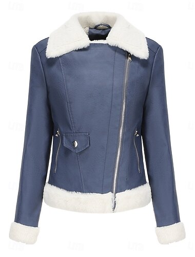  Damen Winterjacke Fleecejacke warm halten Atmungsaktiv Zip Tasche Innenfutter aus Fleece Brautkleider schlicht Glatt Urlaub Strasse Freizeitskleidung Ausgehen Reisverschluss Kurz Umlegekragen Regular