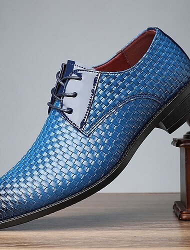  Rote Herrenschuhe aus gewebtem Kunstleder – stilvolle Oxfords zum Schnüren mit Lacklederakzenten für formelle und legere Anlässe