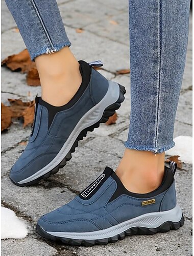  Damen Slip-On Outdoor Wander-Sneaker – bequeme atmungsaktive rutschfeste Schuhe zum Wandern und Reisen