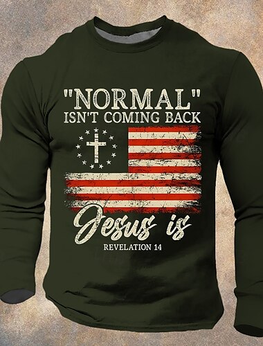  退役軍人の日 メンズ 愛国者 愛国心を持つ退役軍人 アメリカの星条旗 愛国的 Tシャツ 長袖 Tシャツ 3Dプリント クルーネックシャツ スポーツ 日常 デザイナーストリート カジュアル 外出 ブラック ダークグリーン ダークブルー