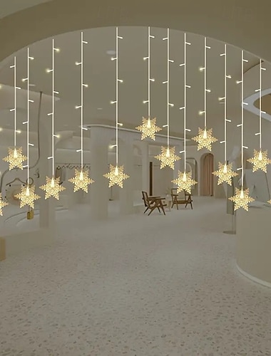 Рождественская светодиодная гирлянда в виде снежинки 3,5 м 96 светодиодов, 8 режимов, гирлянда в виде сосулек для дома и улицы, для рождественских вечеринок &домашний декор eu/ua/au/uk plug   Рождественская светодиодная гирлянда в виде снежинки 3,5 м 96 светодиодов, 8 режимов, гирлянда в виде сосулек для дома и улицы, для рождественских вечеринок &домашний декор eu/ua/au/uk plug