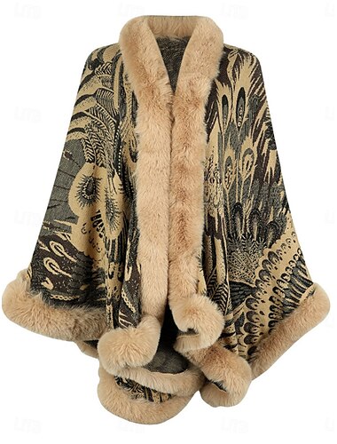  Damen Fleecejacke Teddy-Mantel Umhang / Umhänge warm halten Atmungsaktiv Patchwork Kunstpelzbesatz Innenfutter aus Fleece Brautkleider schlicht Farbblock Urlaub Strasse Freizeitskleidung Ausgehen