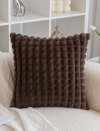  Einfarbiger dekorativer Kissenbezug aus weichem Plüsch, 1 Stück, weicher quadratischer Kissenbezug für Schlafzimmer, Wohnzimmer, Sofa, Couch, Stuhl