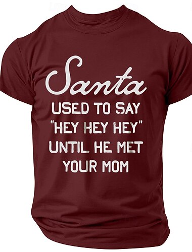  jul herre morsom jul grafisk t-skjorte santa bokstavtrykk t-skjorte grafisk 100% bomull sport klassisk kortermet komfortabel t-skjorte gateferie sommer vår motedesigner klær s m l xl