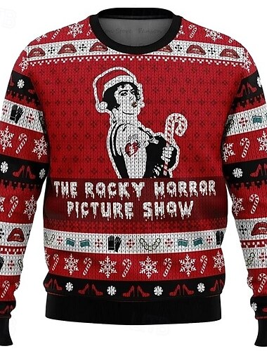  lo spettacolo cinematografico Rocky Horror Babbo Natale Pullover Felpa divertente di Natale Stampa 3D 3D Natale Divertente Per Da coppia Per uomo Per donna Per adulto Natale Carnevale Stampa 3D Feste