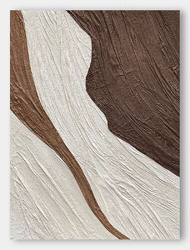  beige Wabi Sabi Wandkunst handgemalt schwarz beige abstraktes Gemälde großes braun minimalistisches Ölgemälde Wandkunst beige strukturiertes Leinwandgemälde neutrale Wanddekoration
