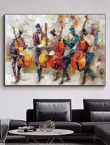  peinture à l'huile de musique abstraite faite à la main peintures sur toile peintes à la main peinture à l'huile acrylique riche et texturée peintures de musique modernes art mural œuvre d'art peinte