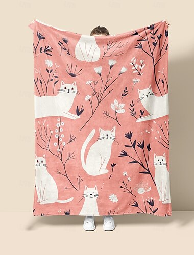  Pink Cats Blankets & Throws – Soft, Adorable, and Perfectly Cozy. Featuring Cute Pink Cat Patterns, These Lightweight and Durable Blankets Add a Fun and Whimsical