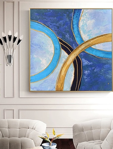  abstrakte Malerei handgemachte moderne blaue Pattle Messer Ölgemälde handgemalte Wand Kunst abstrakte Gemälde auf Leinwand Acryl Meer Ölgemälde Wand Kunst Ozean feine Kunst Ölgemälde für Schlafzimmer