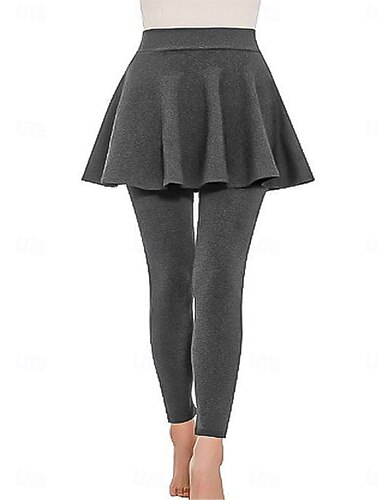  Dámské Kalhoty chinos Skort Neformální / sportovní Plná délka Vysoký pas Bez vzoru Vysoký střih Pohodlný Yumuşak Pohodlné Lehce elastické Posilovna Černá Fialová Khaki Šedá Jaro & podzim Běžný