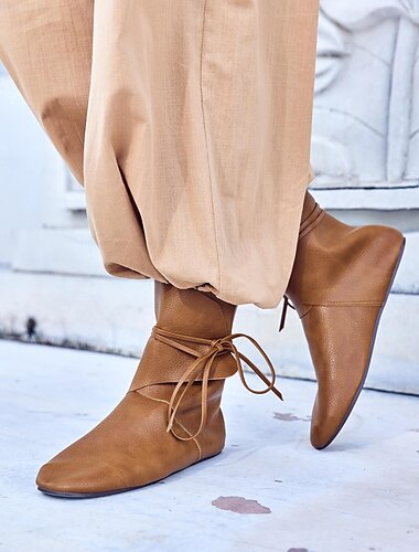  Rétro Vintage Médiéval Renaissance Chaussures Bottes jazz plates Ren Faire Homme Femmes Celtique Pirate Fantaisie Carnaval Soirée Occasionnel LARP Adulte Chaussures