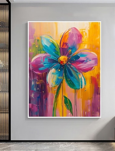  Pintura al óleo hecha a mano, pinturas florales impresionistas, pintura al óleo de flores hecha a mano, pintura abstracta de flores rosas, pintura de paisajes florales, arte de pared, lienzo, pintura