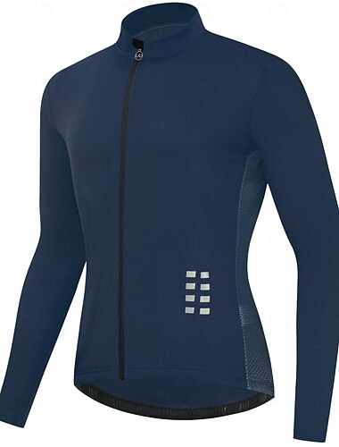 Wosawe Frühling und Herbst Herren Radsport Langarmshirt Schnelltrocknend Atmungsaktiv Feuchtigkeitstransportierendes Sporttop Radtrikot bl248