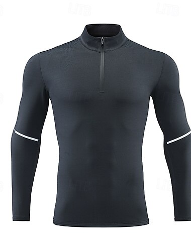  Herren Laufshirt Sport Top Langarm T-Shirt Casual Athlässigkeit Herbst Atmungsaktiv Fitnesstraining Laufen Gehen Sportbekleidung Sportkleidung Einfarbig Schwarz Weiß Rote