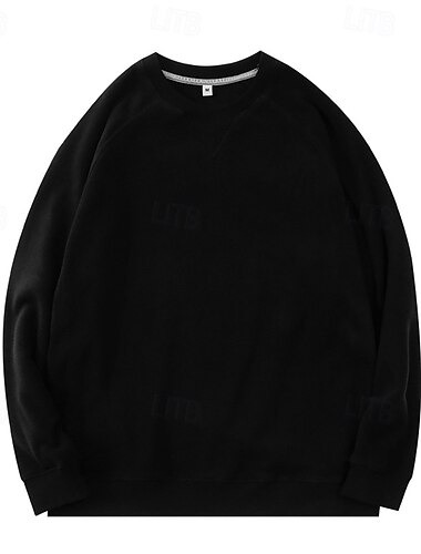  Herren Sweatshirt Pullover Polarvlies Schwarz Marineblau Dunkelgrün Braun Dunkelgray Rundhalsausschnitt Glatt Sport & Natur Täglich Festtage Strassenmode Cool Brautkleider schlicht Frühling & Herbst