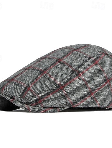  Homme Casquette Plate Casquette de Baseball Casquette militaire Chapeau de cadet Rouge Bleu Polyester Mode Décontractées Plein Air du quotidien Plaid Ajustable Ecran Solaire Respirable
