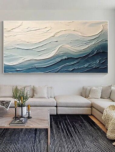  zöld olajfestmény kézzel készített 3d absztrakt olajfestmény kézzel festett olajfestmény fal modern absztrakt zöld hullám vászonfestmény lakberendezés dekor vászonfestmény