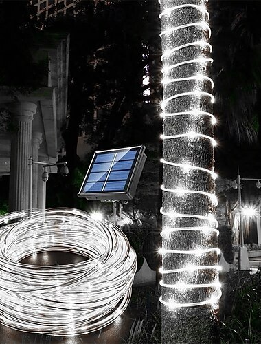  Guirlande lumineuse solaire d'extérieur étanche à LED pour sapin de Noël, jardin, cour et allée, 1/2 pièces