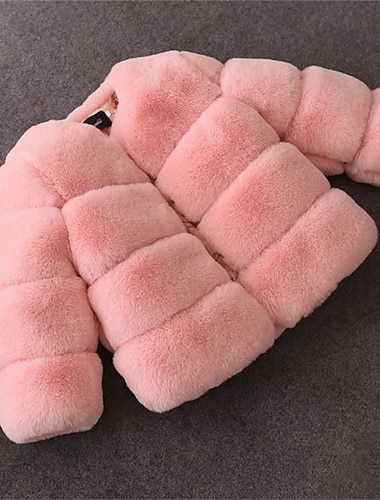  Kinderen Voor meisjes Jas van imitatiebont Effen Kleur leuke Style School jas bovenkleding 4 jaar + Herfst Wit Blozend Roze Rood