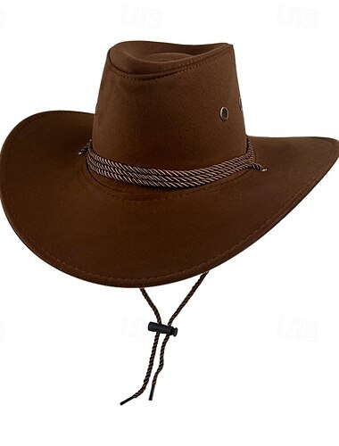  Férfi Szalmakalap Cowboy kalap Fedora Trilby kalap Fekete Rubin Szarvasbőr utánzat Régies stílus Divat 18. század Texas állam Napi Témakör Egyszínű / Sima szín Fényvédő Szerepjáték