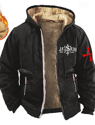  Hombre Jesús Cowboy Sudadera Manga Larga Sudaderas Con Capucha Vintage estilo occidental Deporte Vacaciones Otoño invierno Negro Marrón Verde Trébol Ropa Diseñador Impresión gráfica S M L XL XXL XXXL