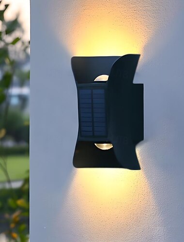  2τμχ ηλιακό φωτιστικό τοίχου 2 τρόπων φωτισμού εξωτερικού χώρου αδιάβροχο πάνω-κάτω φωτεινός φωτισμός διακόσμηση κήπου ηλιακό φως φράχτη σκάλας ηλιακά φώτα τοπίου