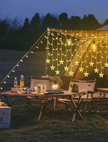  elegante festa di ricevimento di nozze 3,5 m pentagramma cascata luci fatate, luci tenda festival per natale, matrimonio, festa, albero, patio, balcone, campeggio spina eu/us/au/uk