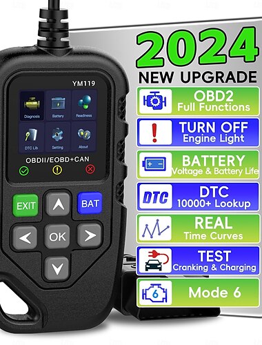  Диагностический сканер obd2, улучшенный считыватель кодов проверки двигателя со сбросом obdii/eobd, диагностический сканер для всех автомобилей после 1996 года