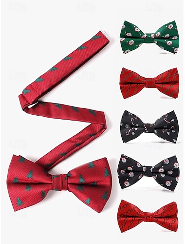  miesten joulurusetti - juhlava lomarusetti joulupukin, joulukuusen ja karamellikuvioiden kanssa juhla- ja juhlaasuihin