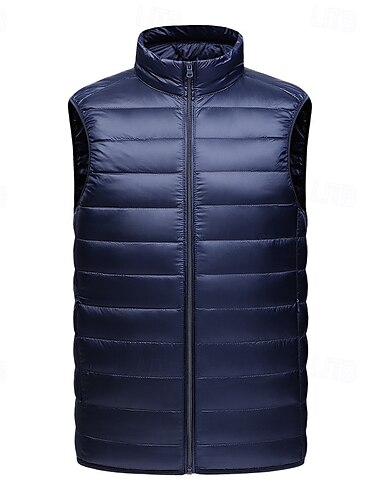  Herren Daunenweste Puffer Weste Weste Täglich Verabredung Urlaub Modisch Brautkleider schlicht Herbst Winter Tasche Nylon Entendaunen warm halten Komfortabel Feste Farbe Reisverschluss Ständer
