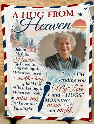  Manta Memorial Um Abraço do Céu Manta Personalizada Manta Fotográfica Presente Memorial