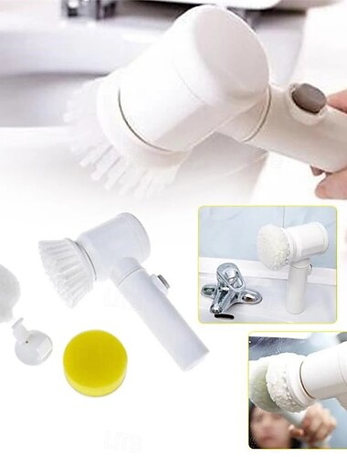  autolaveuse électrique rotative brosse de nettoyage de salle de bain autolaveuse électrique avec 5 têtes de brosse remplaçables brosse de nettoyage électrique