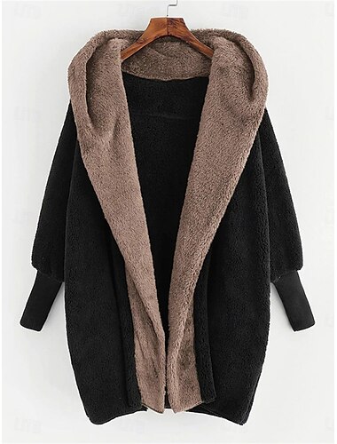  Dámské Fleecová bunda Teddy Coat Mikina s kapucí Zahřívací Prodyšné Podšité fleecem Na běžné nošení Bez vzoru Dovolená ulice Denní nošení Jdeme ven Otevřený vepředu Standardní Mikina Běžný Dlouh