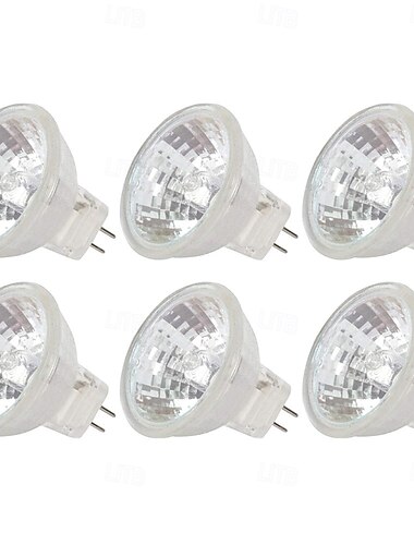  6 τεμ. mr11 λαμπτήρες αλογόνου 12v 20w με δυνατότητα ρύθμισης προβολέων ζεστό λευκό φως
