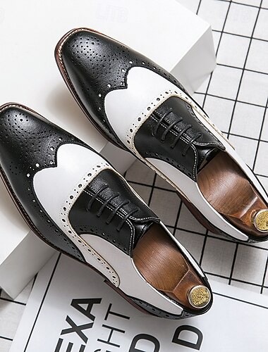  braun-weiße Oxford-Brogue-Spectator-Schuhe im Wingtip-Stil für Herren, Vintage-Abendschuhe aus echtem Leder im Gatsby-Stil für Partys, Hochzeiten und formelle Anlässe im Stil der 1920er Jahre