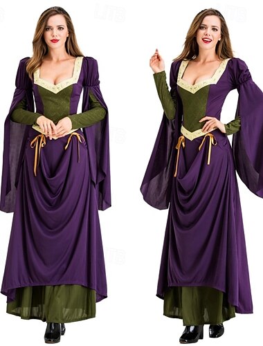  Mittelalterlich Renaissance Cocktailkleid Abschlussballkleid Ren Faire Dame Damen Keltisch Seeräuber königlich Maskerade Party Halloween Teegesellschaft Erwachsene Kleid