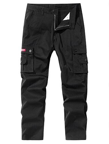  Per uomo Pantaloni cargo Pantaloni Bottoni Multi tasca Liscio Asciugatura rapida Traspirazione umidità Lunghezza intera Esterno Giornaliero Campeggio e hiking Di tendenza Classico Nero Verde militare