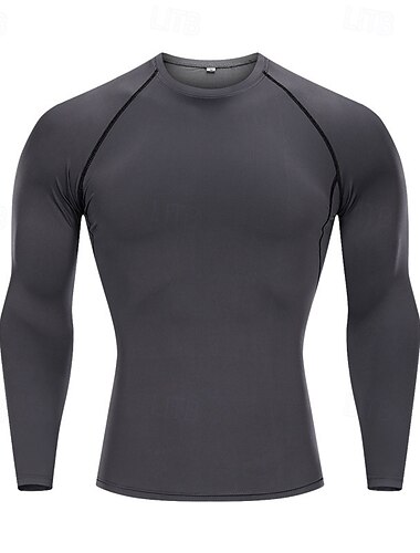  Herren Laufshirt Sport Top Funktionsshirt Langarm T-Shirt Casual Athlässigkeit Herbst Atmungsaktiv Schnelltrocknend Fitnesstraining Laufen Gehen Sportbekleidung Sportkleidung Einfarbig grün