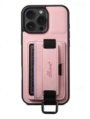  هاتف غطاء من أجل ايفون 16 برو ماكس بلس آيفون 15 برو ماكس بلس iPhone 14 13 12 11 Pro Max Plus iPhone 14 Pro Max iPhone 13 12 11 Pro Max غطاء خلفي مع حامل مع رباط المعصم فتحة لبطاقة مكتب  /  الأعمال
