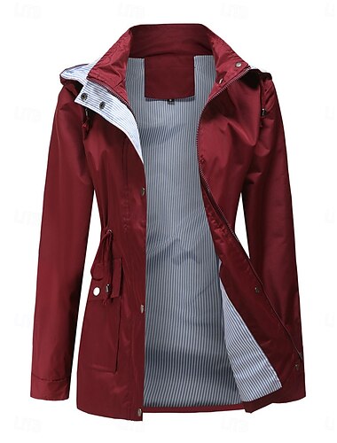  Damen Freizeitjacke Outdoor Strasse Freizeitskleidung Herbst Winter Standard Mantel Regular Fit warm Atmungsaktiv Stilvoll Brautkleider schlicht Jacken Langarm Glatt Mit Taschen Wein Blau Purpur