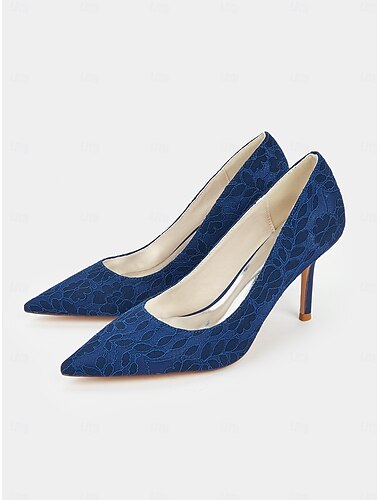  Tacones de aguja con punta puntiaguda y bordados de encaje para mujer: elegantes tacones altos para fiestas, eventos nocturnos y ocasiones formales