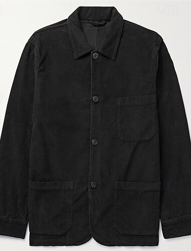  Herr Skjorta Flanellskjorta Svart Khaki grön Armégrön Grå Långärmad Slät Kavajslag Semester Hawaiisk Button-Down Kläder Polyester Mode Ledigt Bekväm