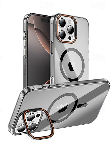  telefon Etui Til iPhone 16 15 14 Pro Max Plus Bagcover Med stativ Magnetisk Understøtter trådløs opladning Kontor / Business PC