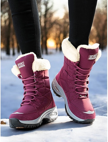  damskie wodoodporne zimowe buty śniegowe z ciepłą, pluszową podszewką i antypoślizgową podeszwą – idealne do aktywności na świeżym powietrzu w zimne dni