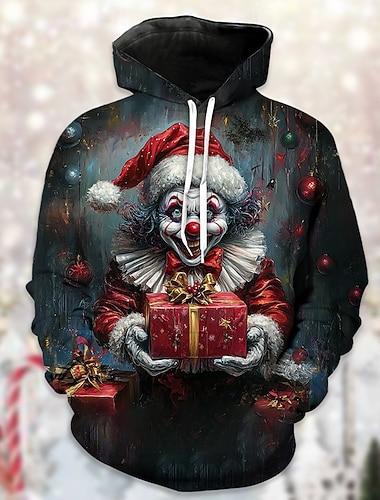 3D Weihnachten Bischofsärmel Kapuzensweatshirt Lustiger Weihnachts-Kapuzenpullover Weihnachtsmann Fronttasche Grafik für Paar Herren Damen Erwachsene 3D-Druck  für Weihnachten Karneval Party   3D Weihnachten Bischofsärmel Kapuzensweatshirt Lustiger Weihnachts-Kapuzenpullover Weihnachtsmann Fronttasche Grafik für Paar Herren Damen Erwachsene 3D-Druck  für Weihnachten Karneval Party