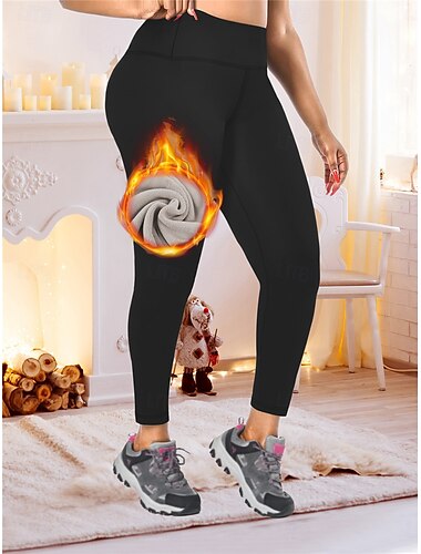  Dam Yogabyxor Yoga leggings Fleecefodrade Leggings med telefonficka Hög midja Yoga Gymträning Pilates Trikåer Svart Mörk Marin Grå Skinna Elastan Höst Vinter Plusstorlekar sporter Sportkläder Elastisk