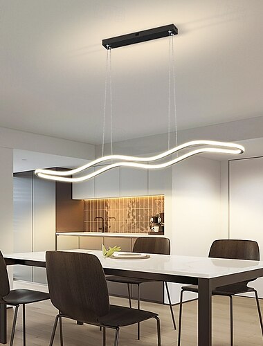  hanglamp golfvormige eettafel plafond hanglampen moderne led kroonluchter plafondverlichting armatuur eenvoudig decor hanglamp voor eetkamer 100cm 220-240v