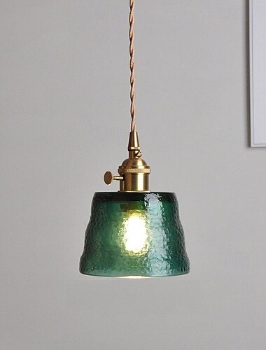  Mini pandantiv din sticlă transparentă cu întrerupător lampă vintage rustică mică pandantiv lumina retro fermă pandantiv iluminat decorativ pandantiv pentru hol noptieră peste masă