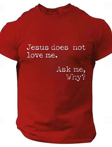  Herren Lustig Jesus Buchstabendruck T Shirt T-Shirt 100% Baumwolle Kurzarm Grafik Hemd Heather Grey Schwarz Rote Bequemes T-Shirt Urlaub Straße Modedesigner-Kleidung