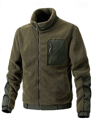  Herren Wanderjacke Fleecejacke für Wanderer Winter Draussen warm Fleece-Futter Vliesjacken Voller Reißverschluss Klettern Camping / Wandern / Höhlenforschung Reisen Cachi scuro Schwarz Dunkelblau